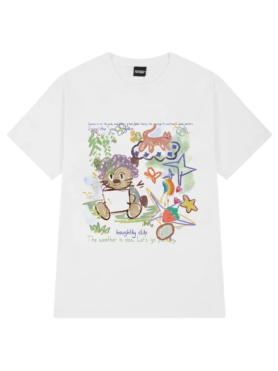 1618. BEAR WHITE TEE