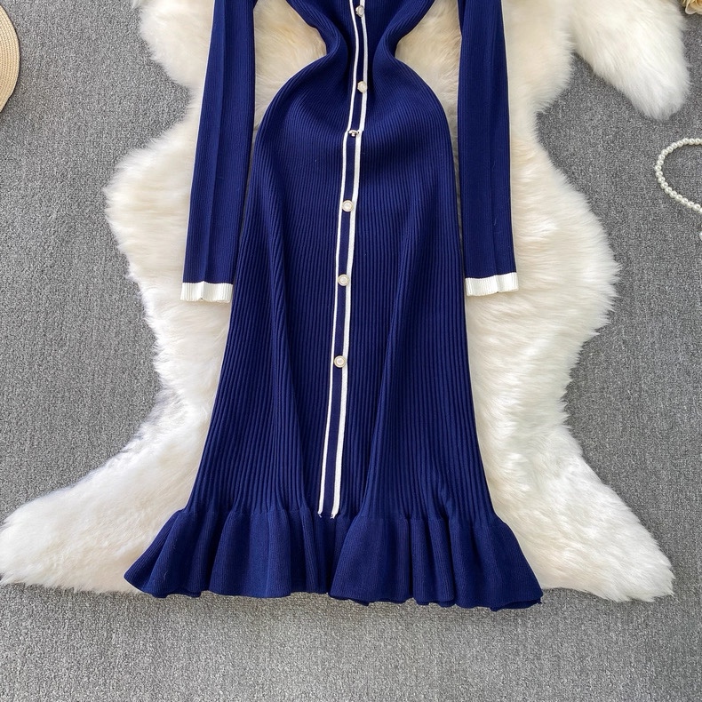 8085. DARK BLUE DRESS