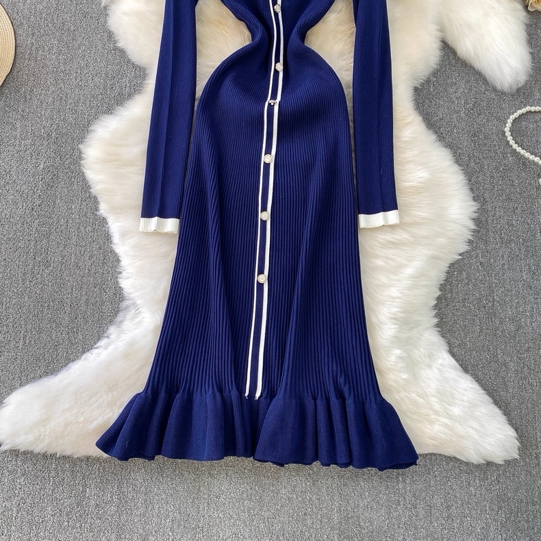 8085. DARK BLUE DRESS