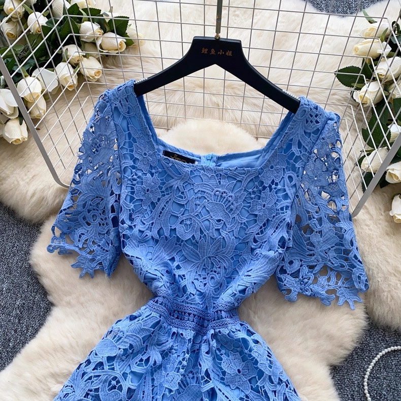 7864. BLUE LONG DRESS