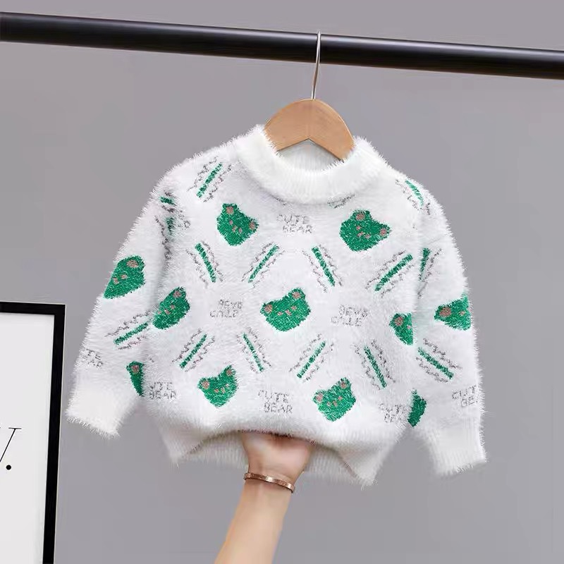 K540. BABY SWEATER CUTIE BEAR GREEN