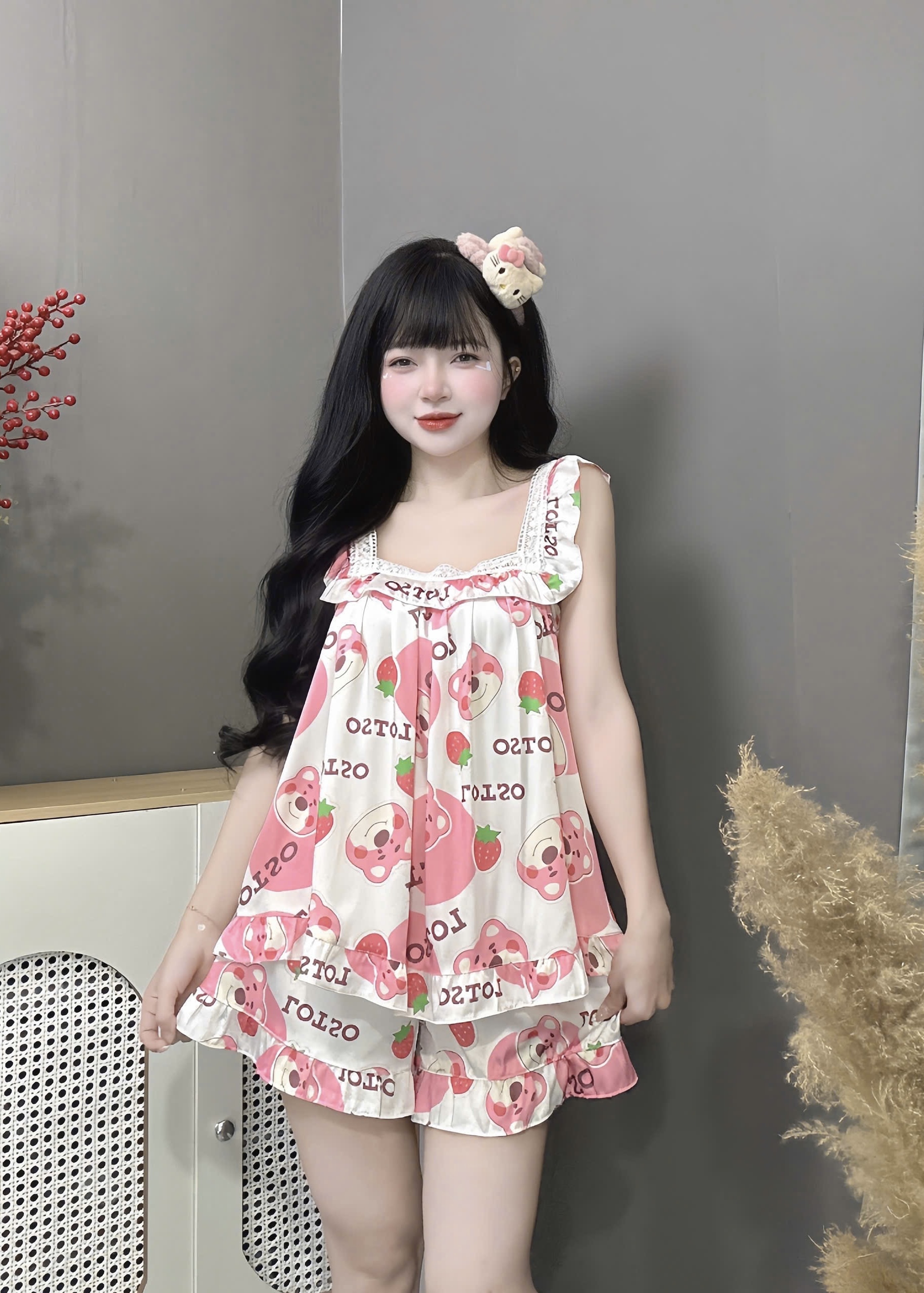 V1067. SLEEPWEAR LOTSO BEAR PINK