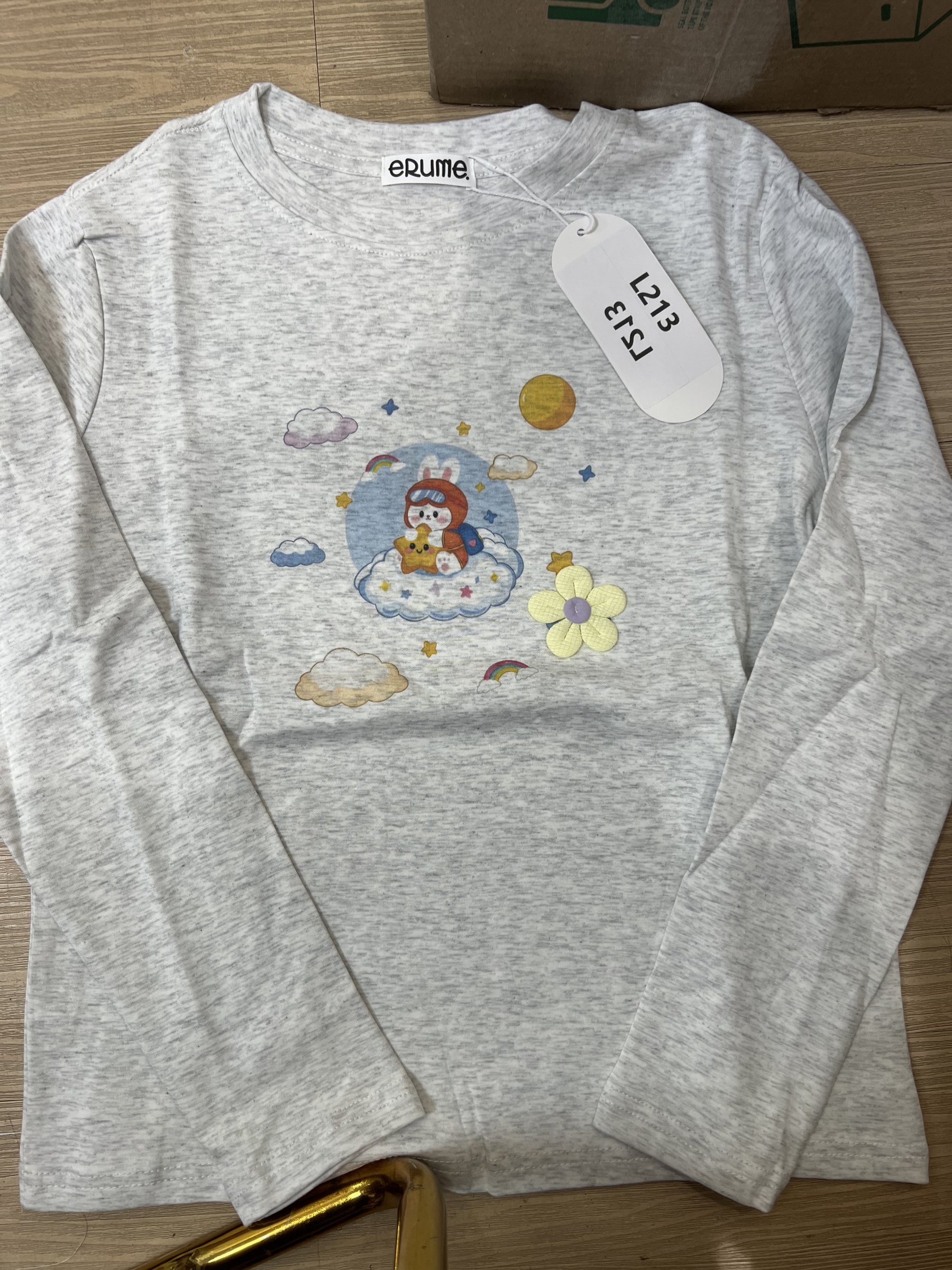 L213. LONGTEE (THICK) GREY CLOUD BUNNY