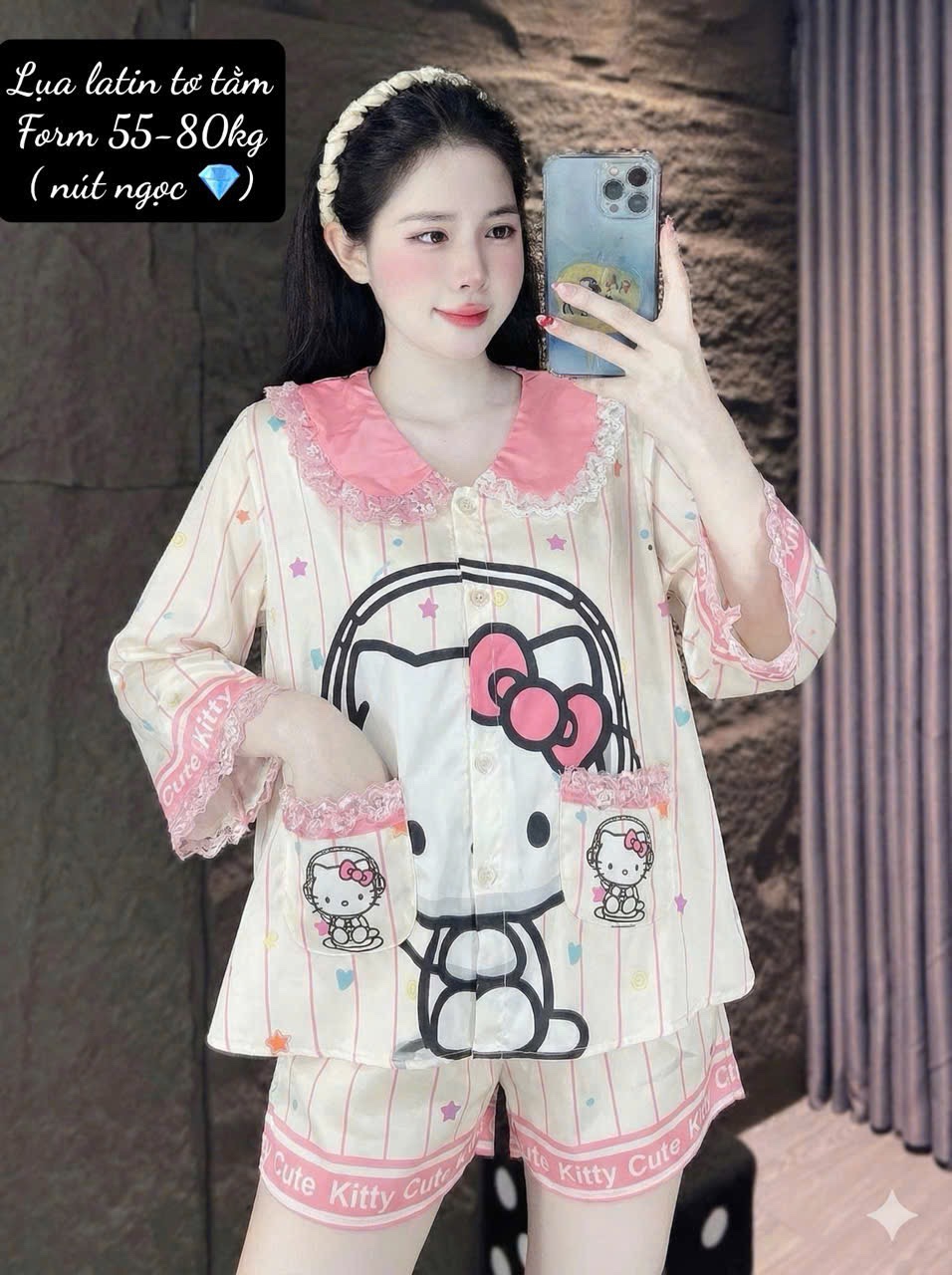 V1031. SLEEPWEAR HELLO KITTY PINK