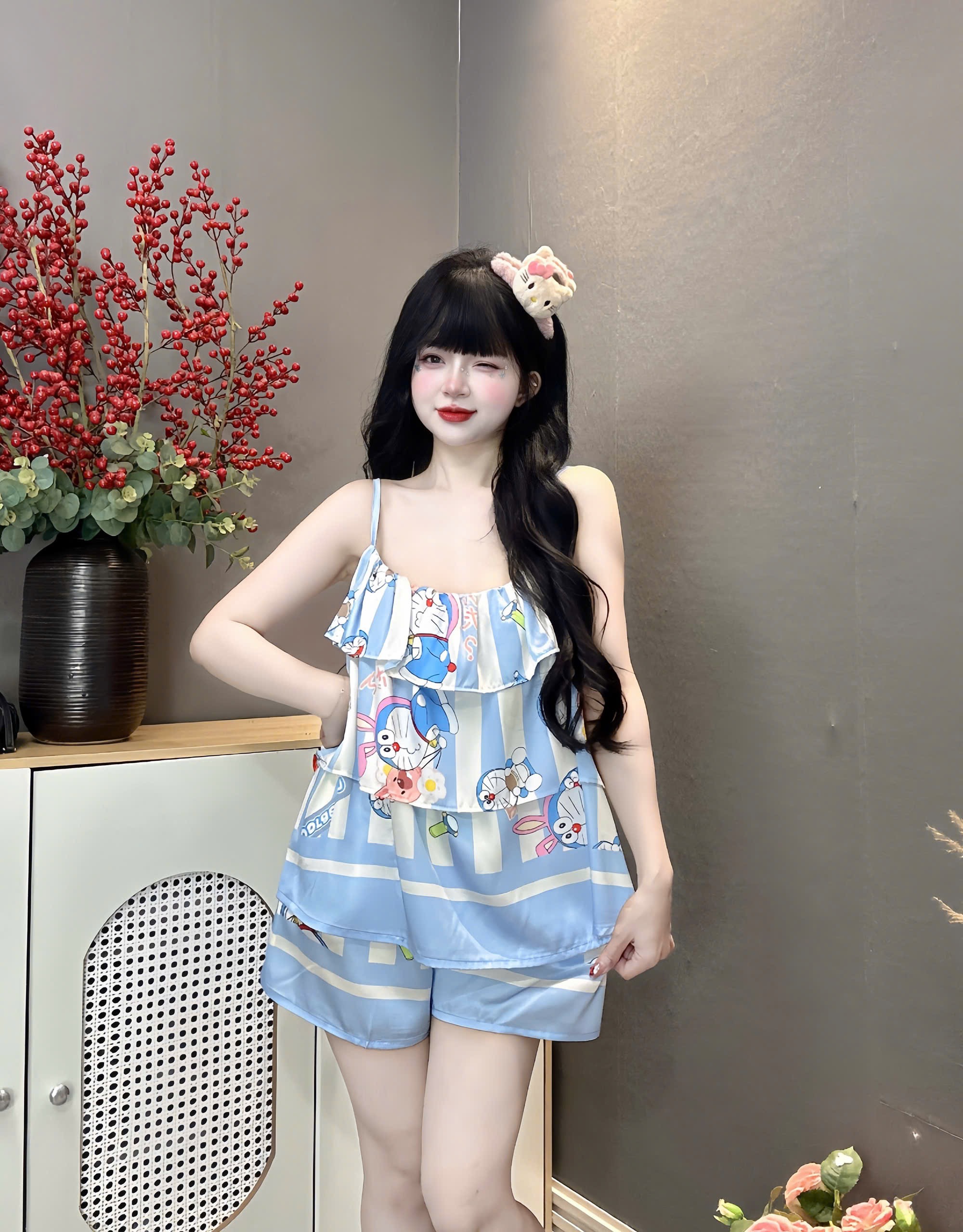 V1085. SLEEPWEAR DOREMON BLUE