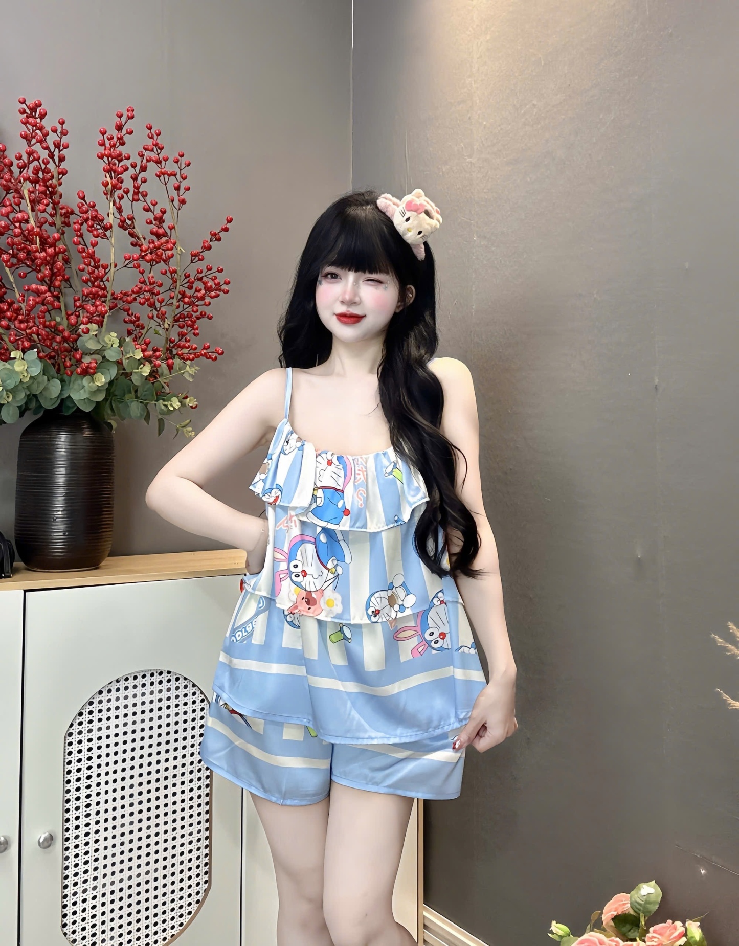 V1085. SLEEPWEAR DOREMON BLUE