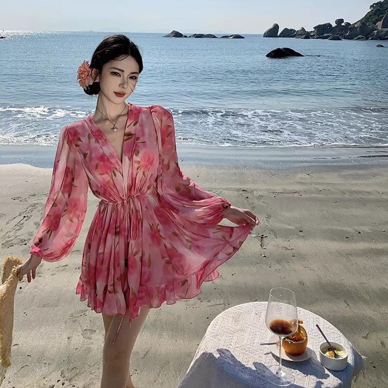 7879. PINK SHORT DRESS