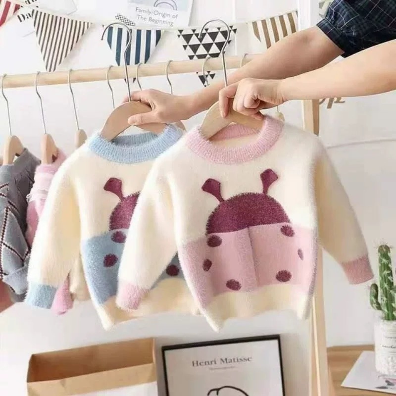 K543. BABY SWEATER LADYBUG  BLUE