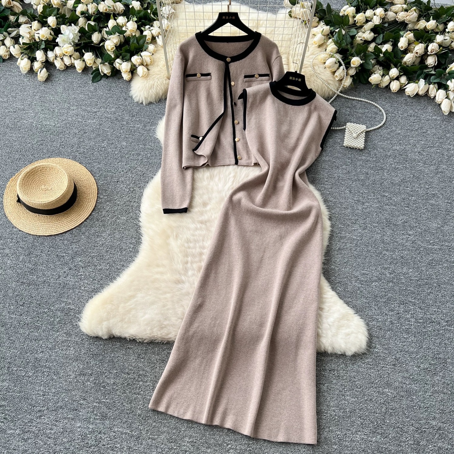 8163. BROWN DRESS