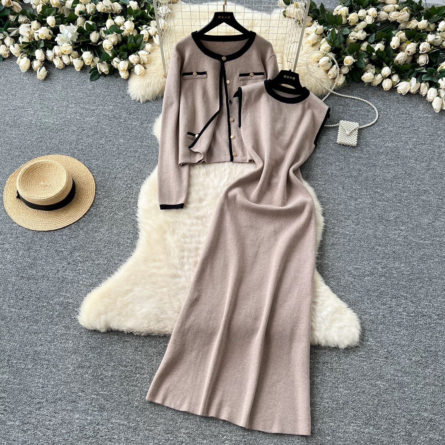 8163. BROWN DRESS