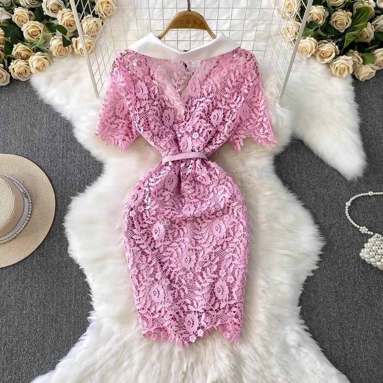 7761. PINK SHORT DRESS