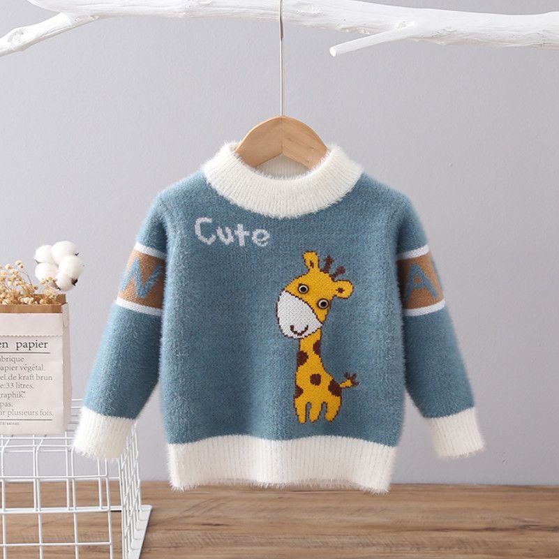 K536. BABY SWEATER GIRAFFE GREEN