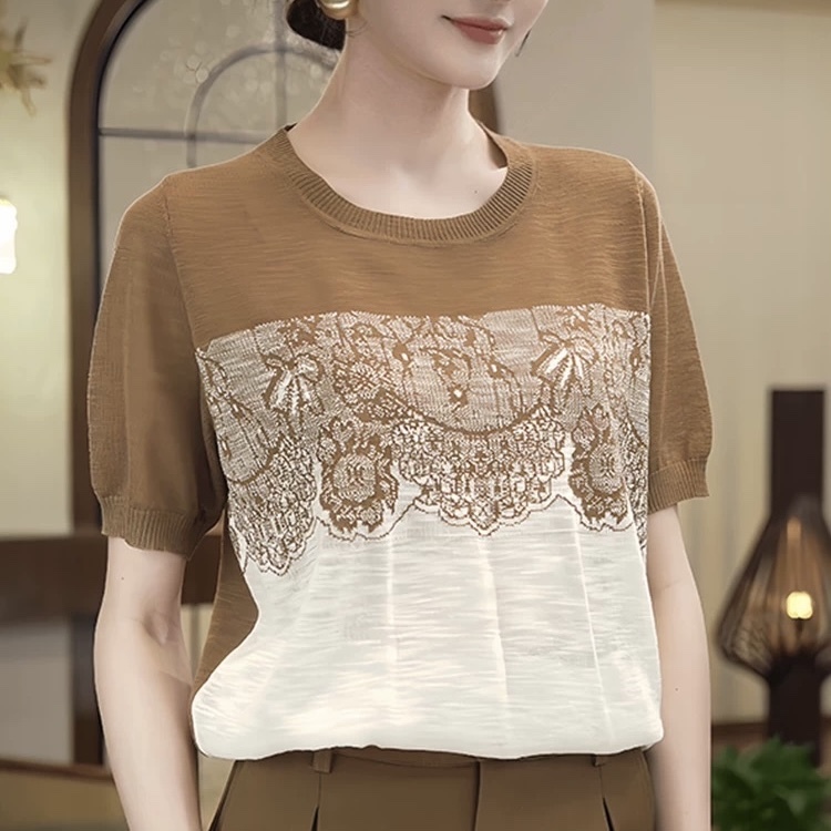 C702. PINK SHORT SLEEVES TOP