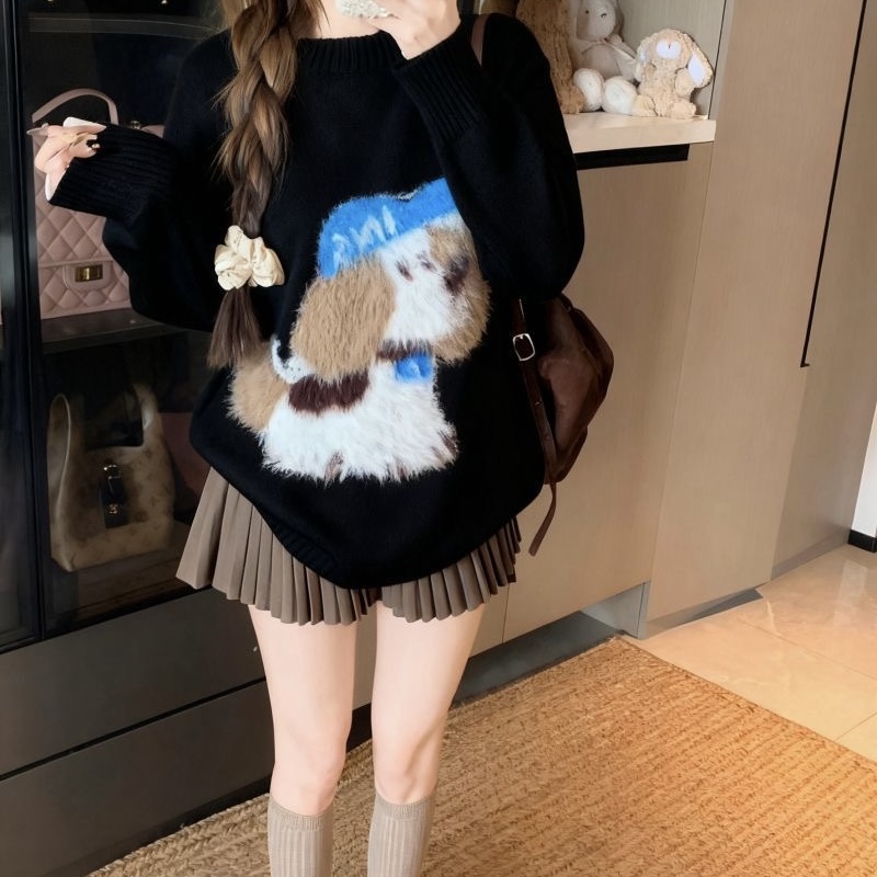 T332. SWEATER BLACK DOG