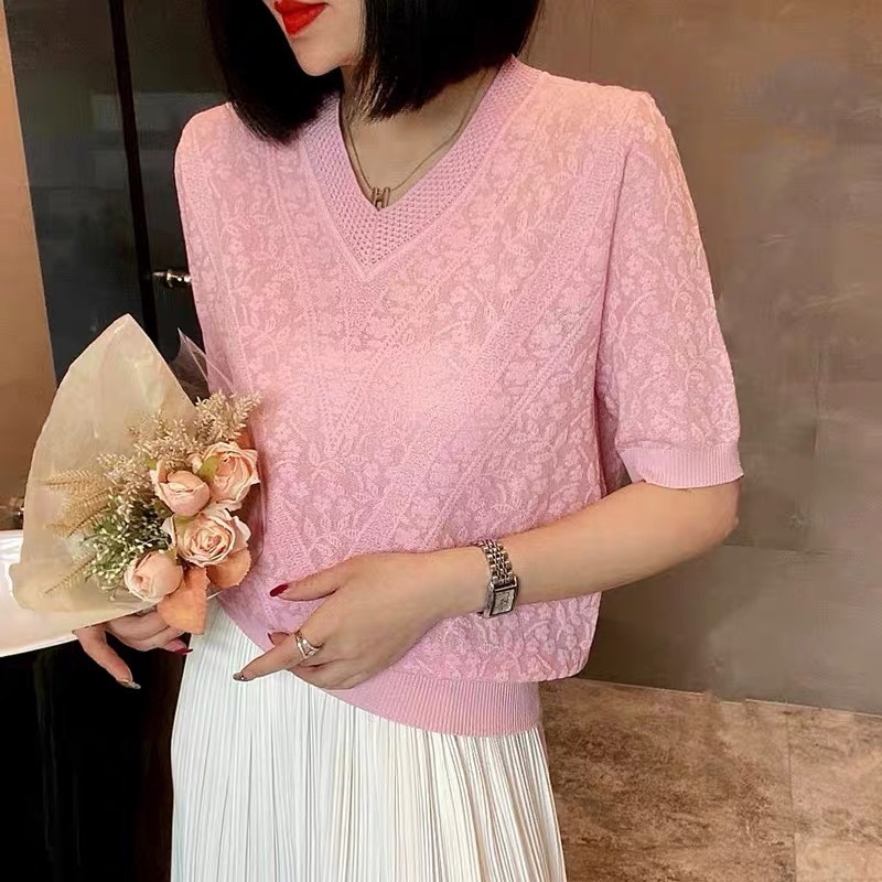 C775. PINK SHORT SLEEVES TOP