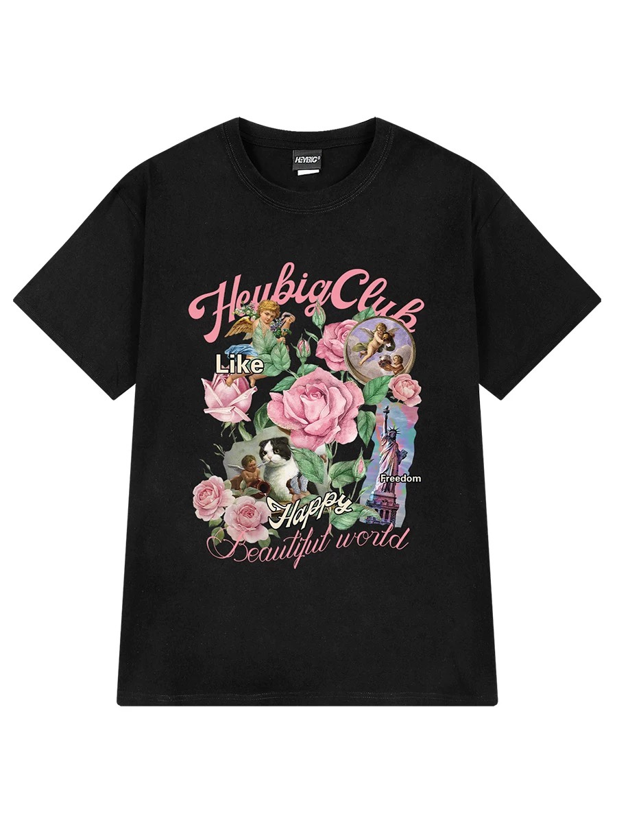 1680. FLOWER BLACK TEE