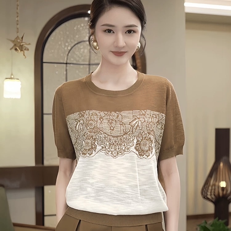 C702. PINK SHORT SLEEVES TOP