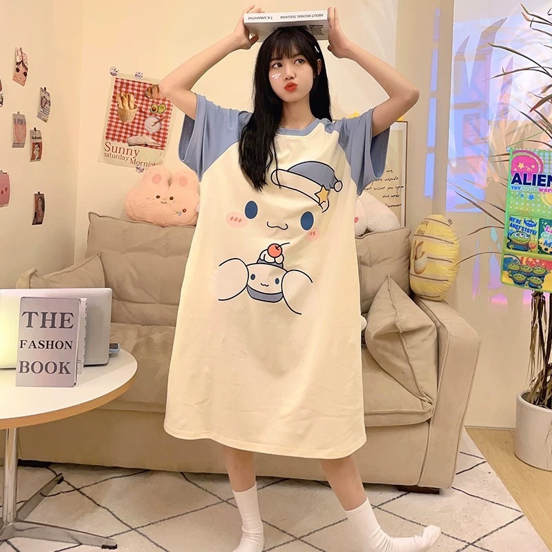 S231. SLEEPWEAR DRESS CINNAMON ROLL BLUE