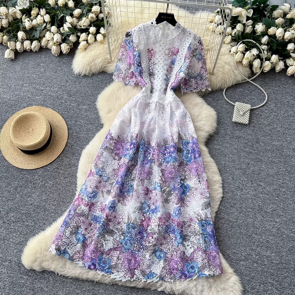 8266. LACE DRESS EXCLUSIVE PURPLE