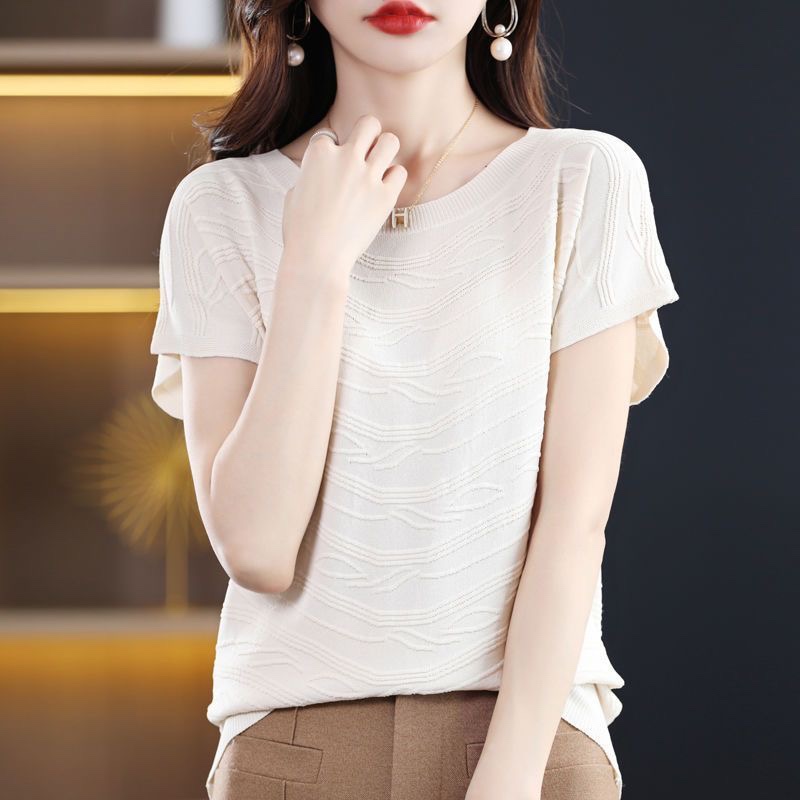 C709. WHITE SHORT SLEEVES TOP