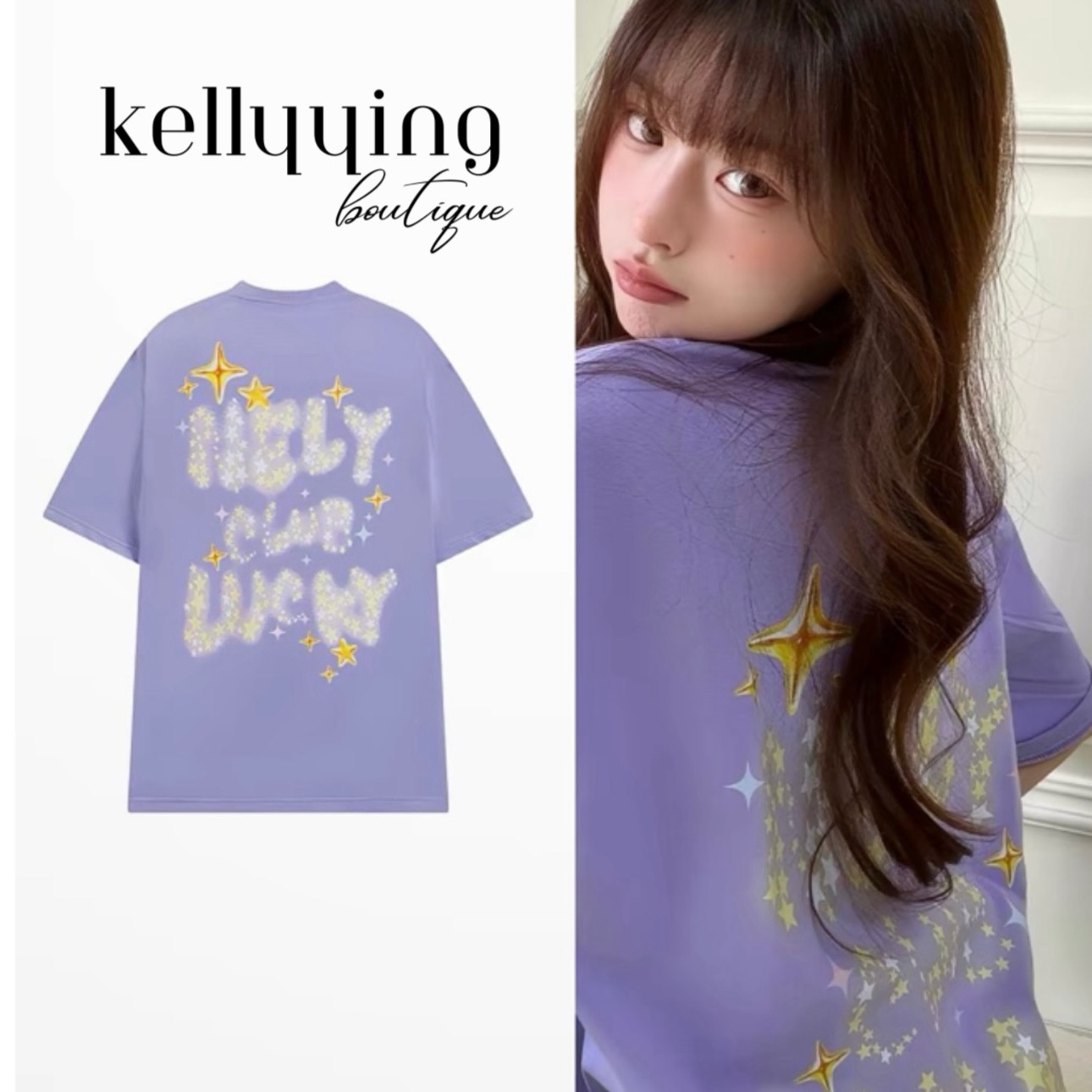 1717. LUCKY PURPLE TEE