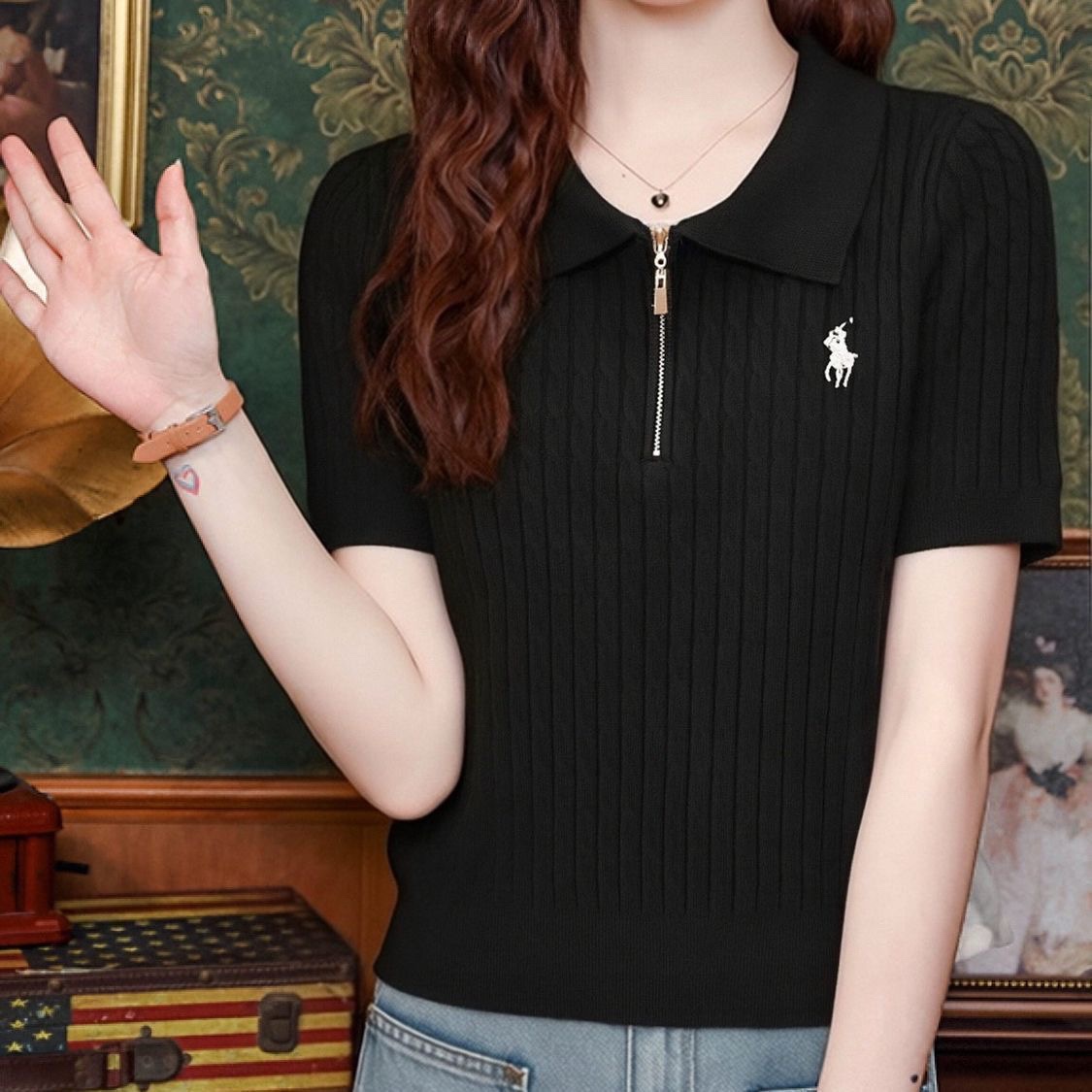 C1079. MONGTOGHI TOP BLACK