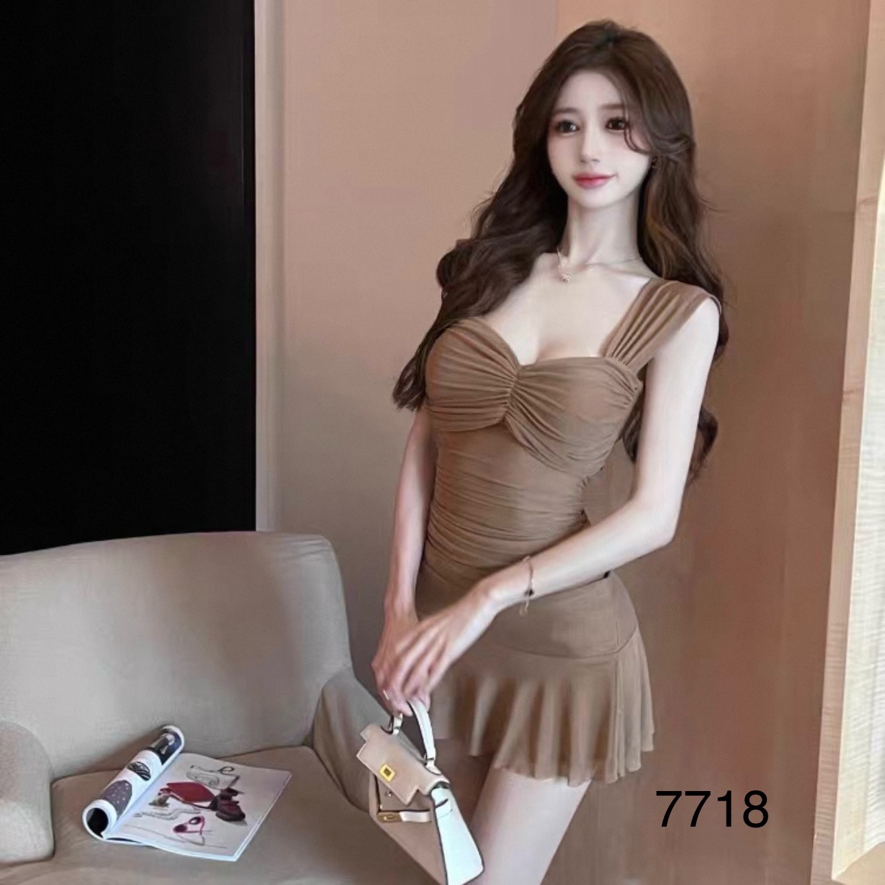 7718. NUDE DRESS