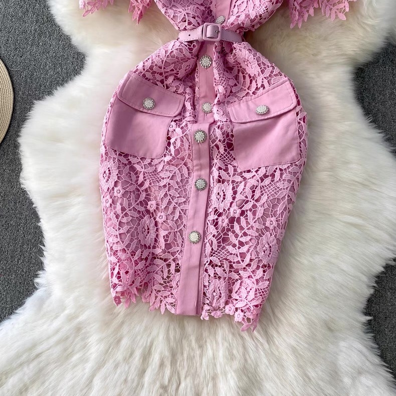 7761. PINK SHORT DRESS
