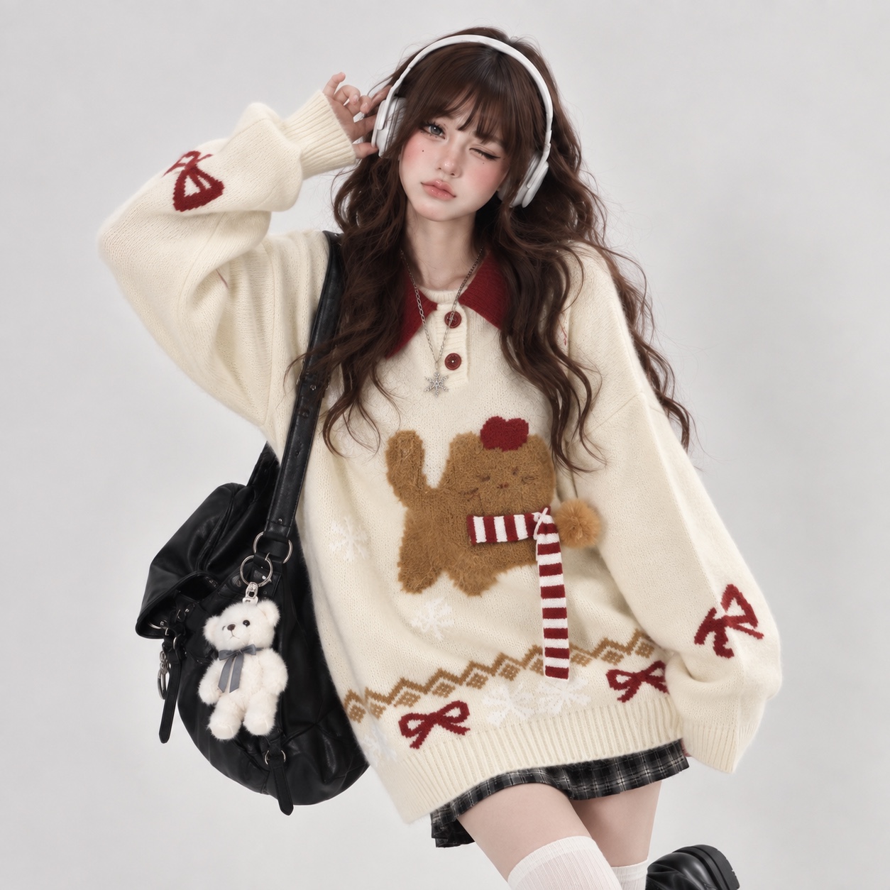 T482. SWEATER CAT WHITE