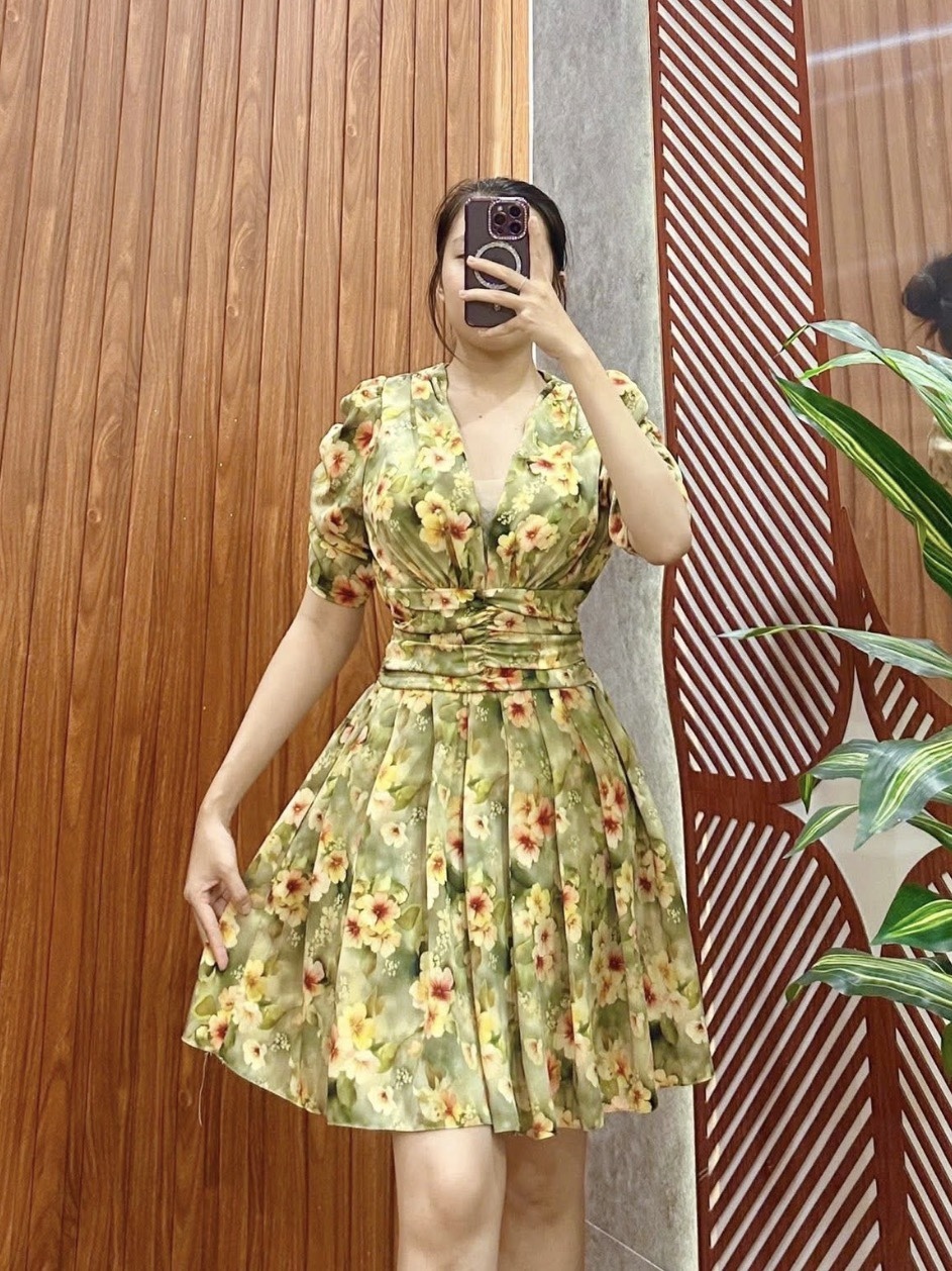 V142. MAXI DRESS GREEN 2PCS