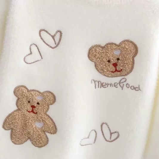 K500. BABY SWEATER WHITE BEAR