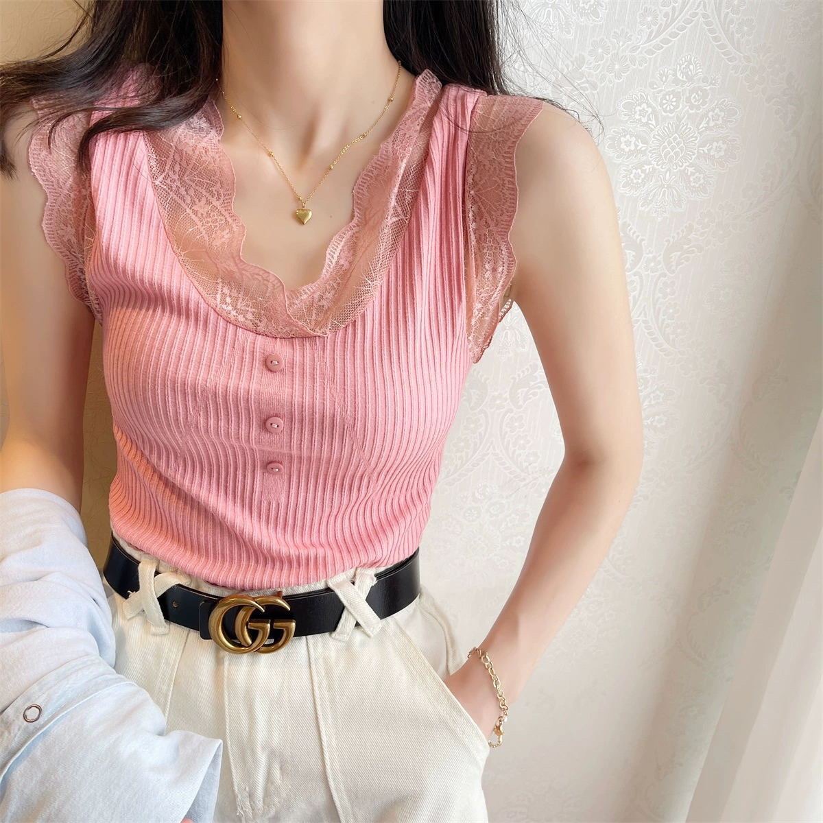 C835. LACE TOP CAMISOLE PINK