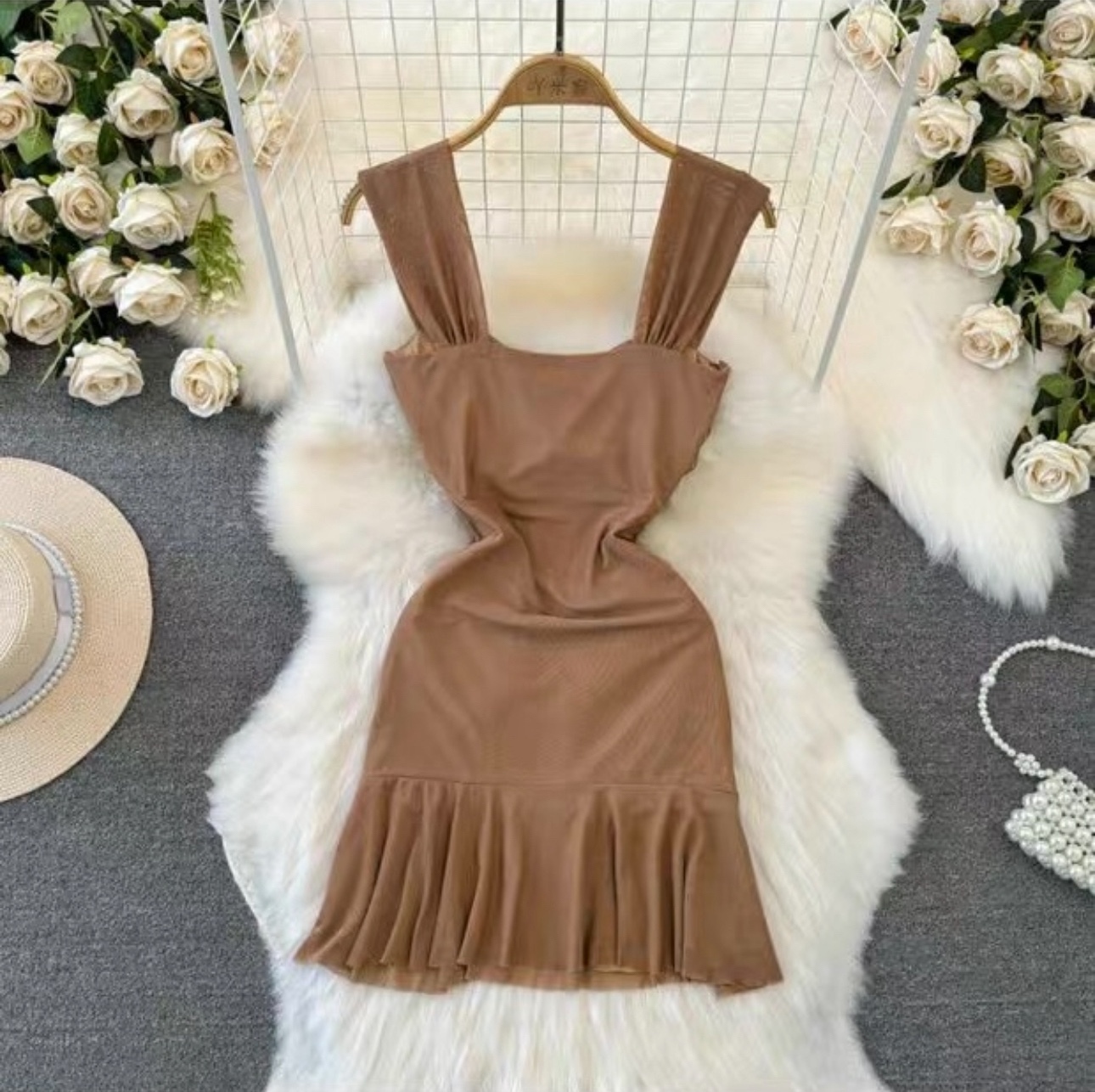 7718. NUDE DRESS