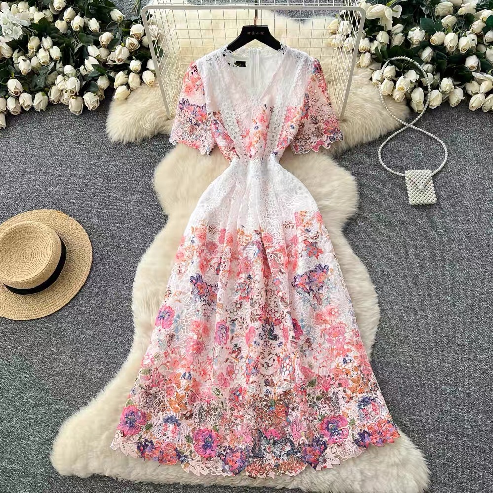 8272. LACE DRESS EXCLUSIVE WHITE FLOWER
