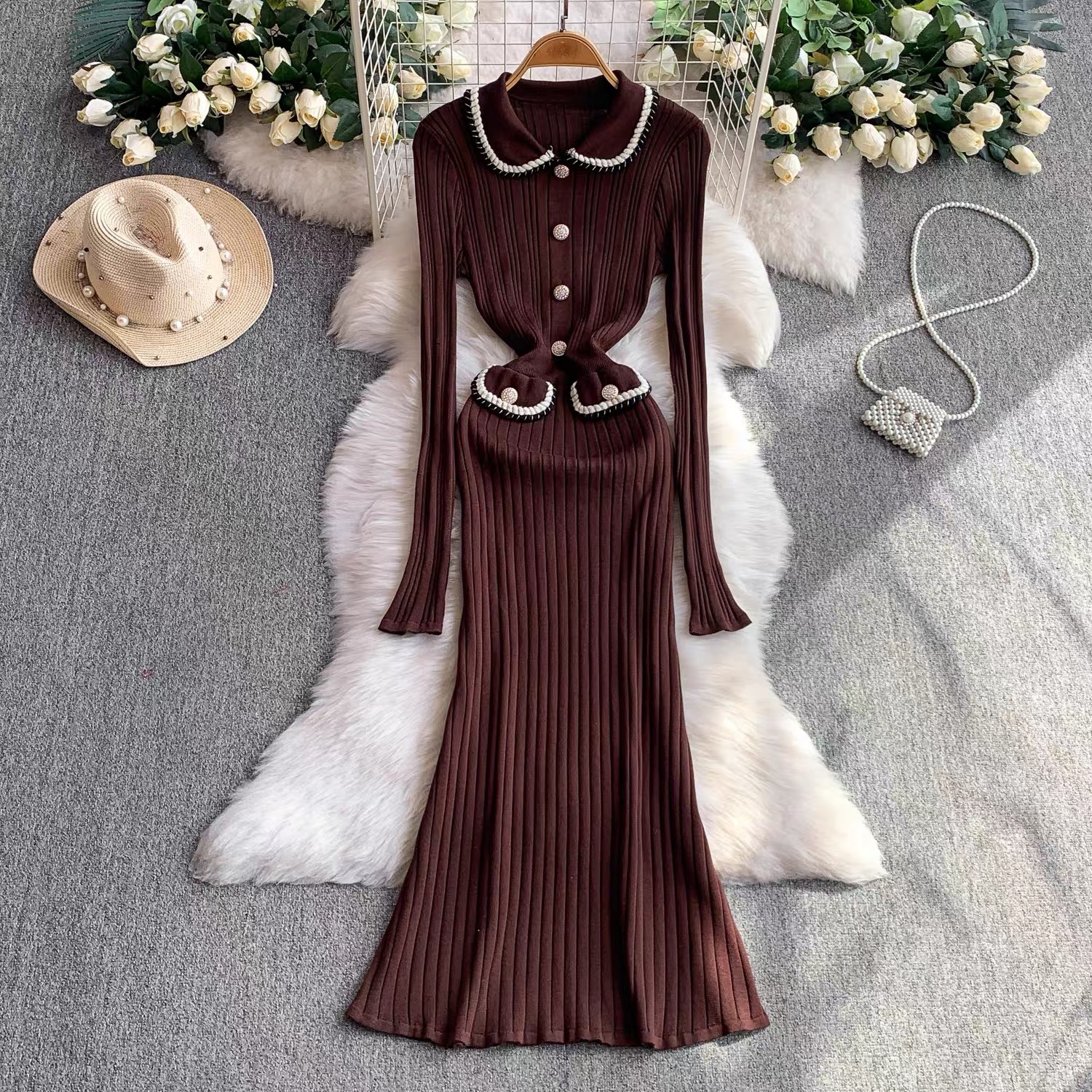 8107. BROWN DRESS