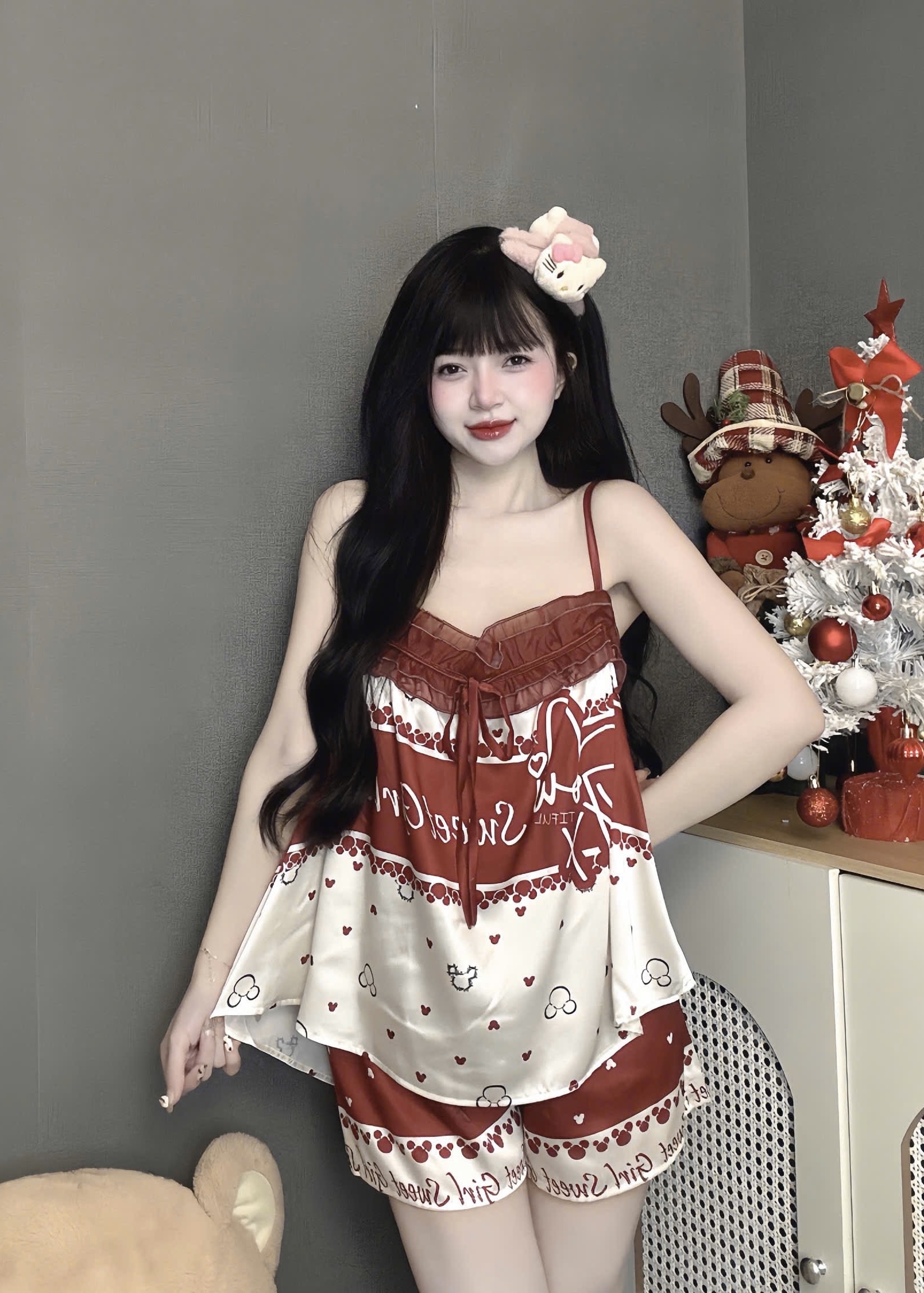 V1143. SLEEPWEAR GIRL SWEET RED