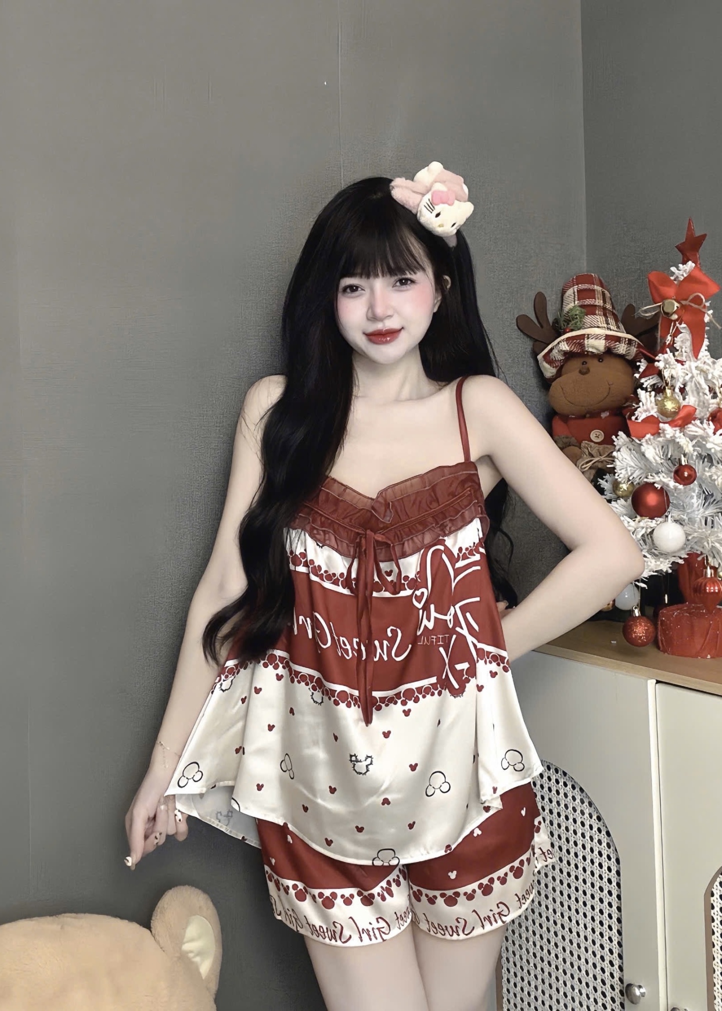 V1143. SLEEPWEAR GIRL SWEET RED