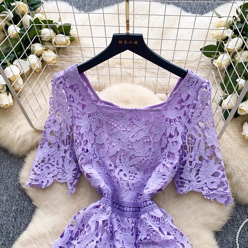 7863. PURPLE LONG DRESS