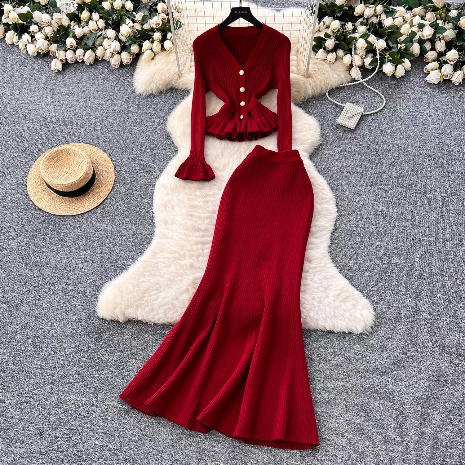 R51. RED LONG DRESS