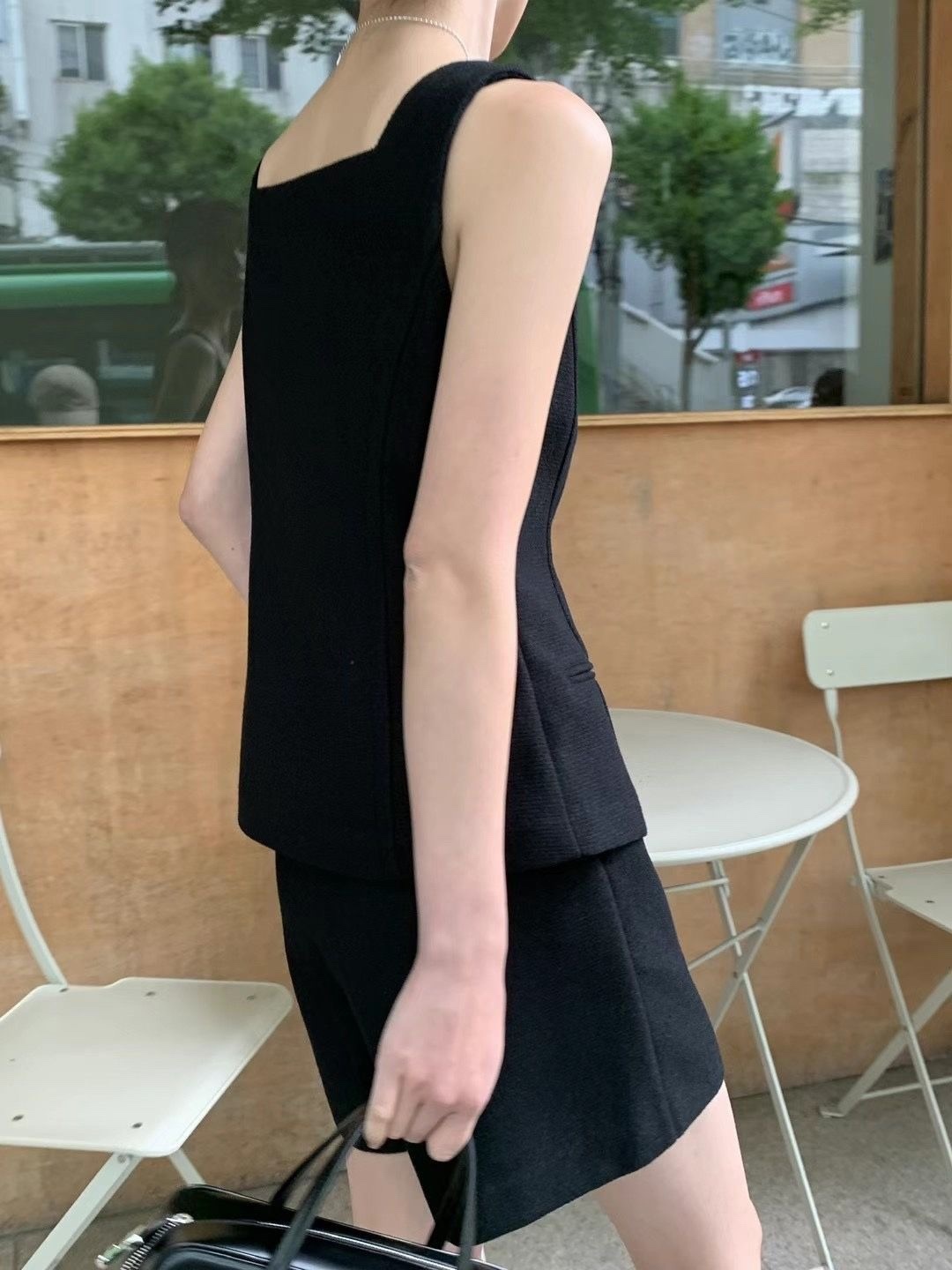 6735. BLACK SHORT SET