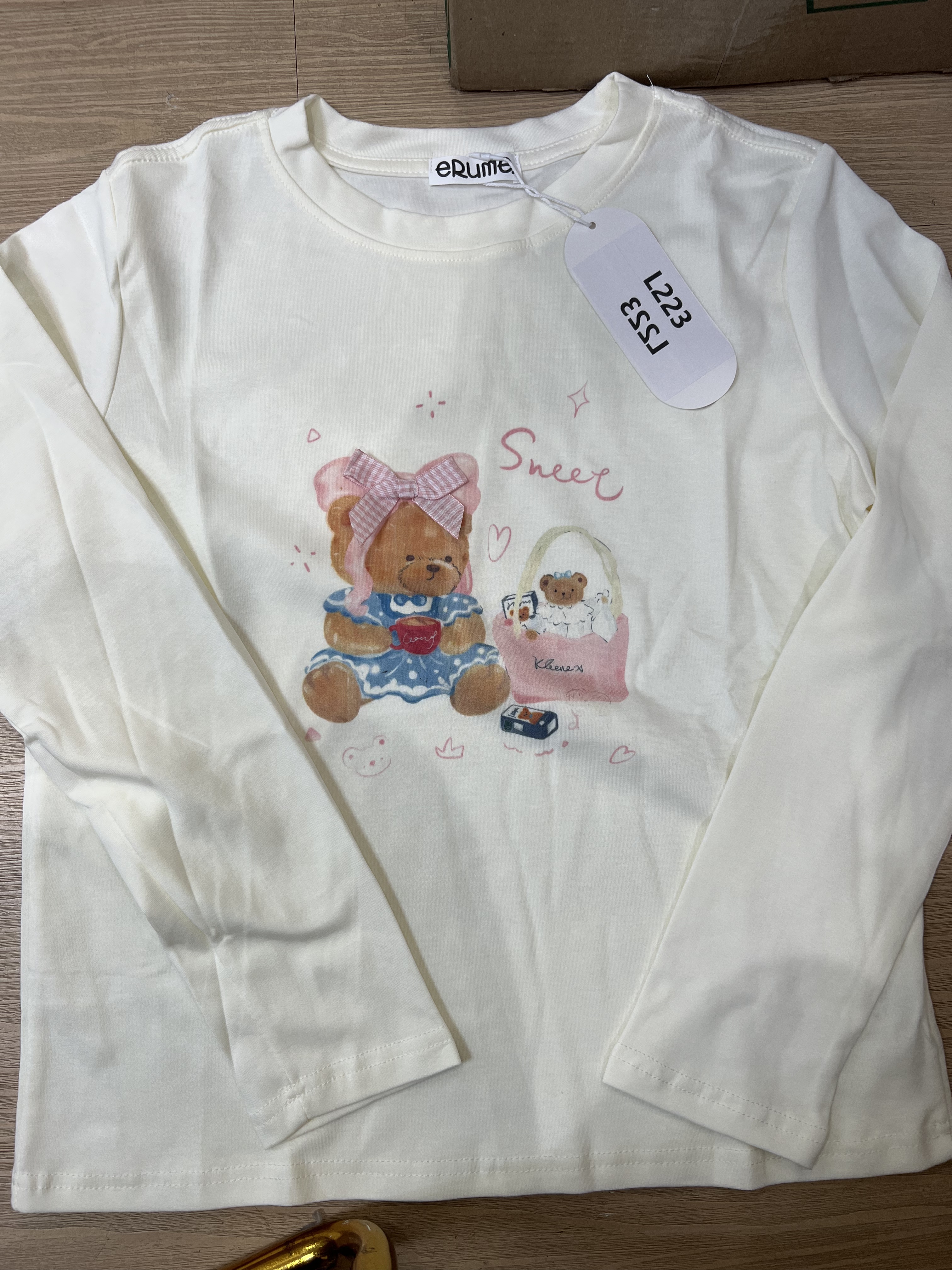 L223. LONGTEE (THICK) CREAM BEAR