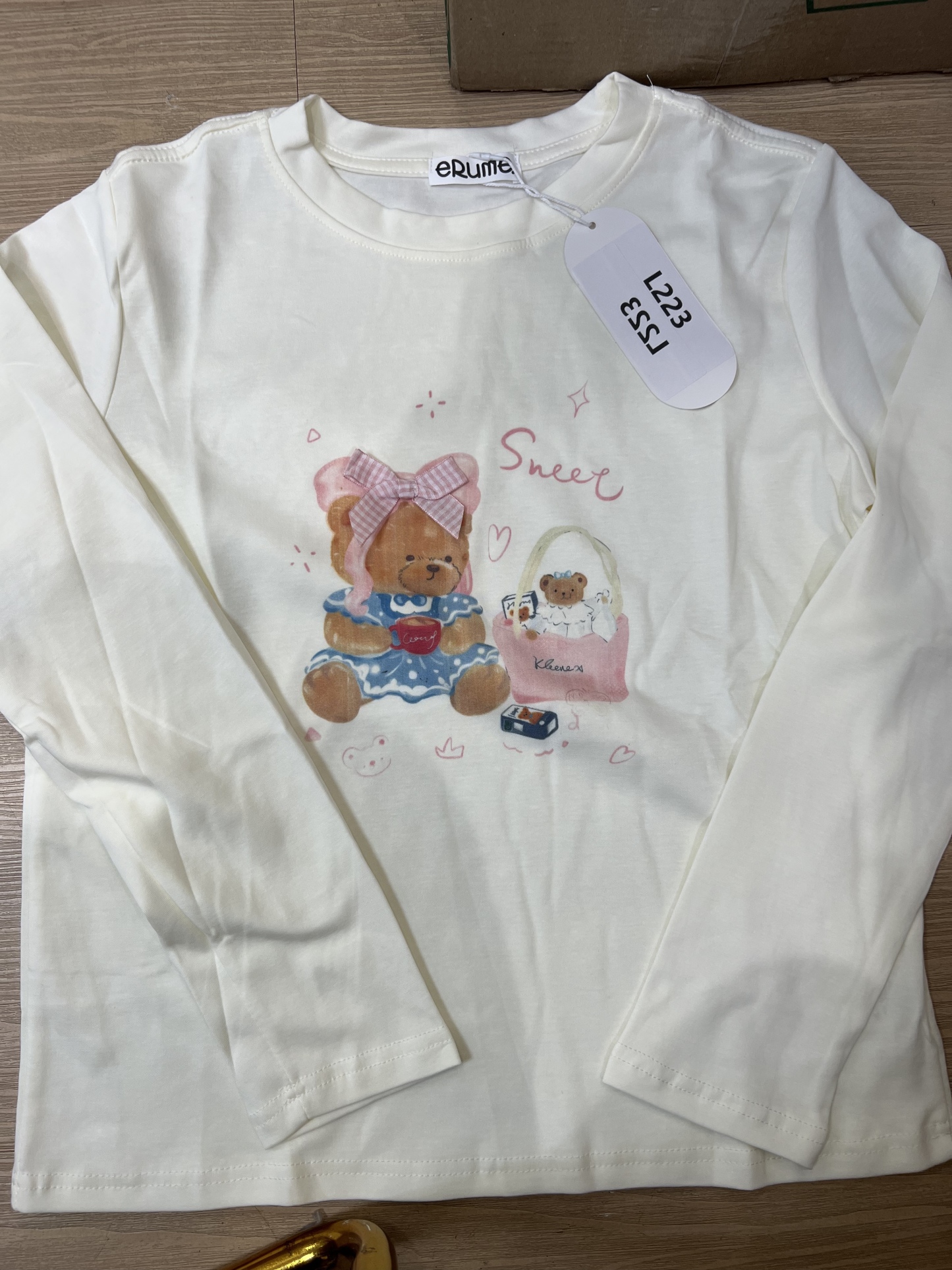 L223. LONGTEE (THICK) CREAM BEAR