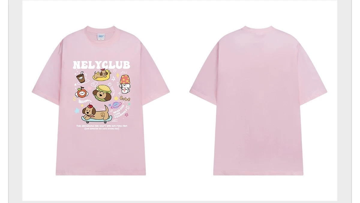 1676. DOG LIGHT PINK TEE
