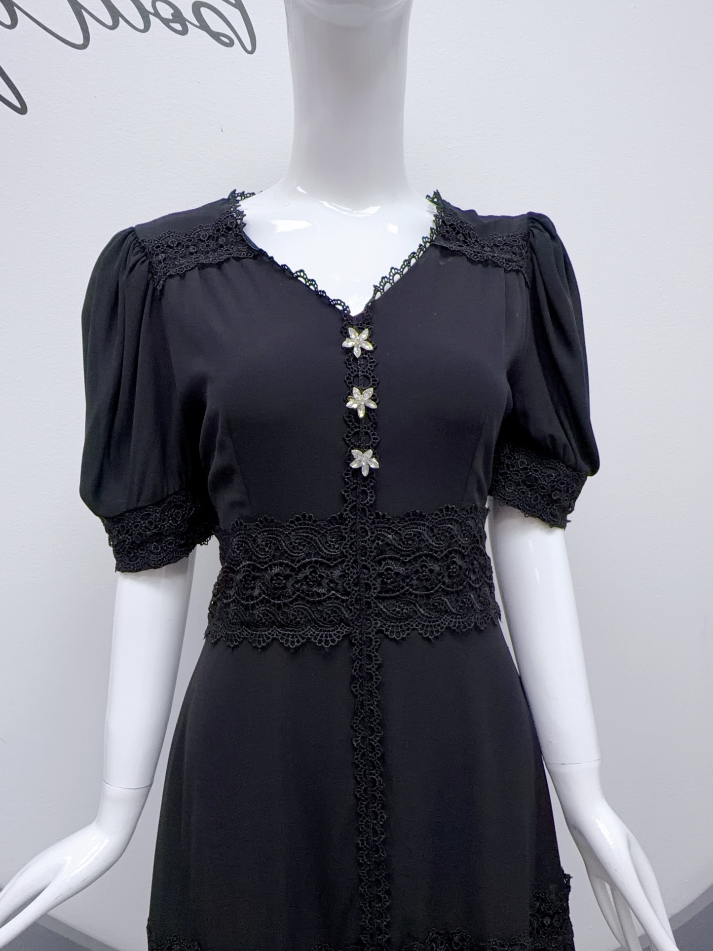 V308. HOA CRYSTAL BLACK DRESS