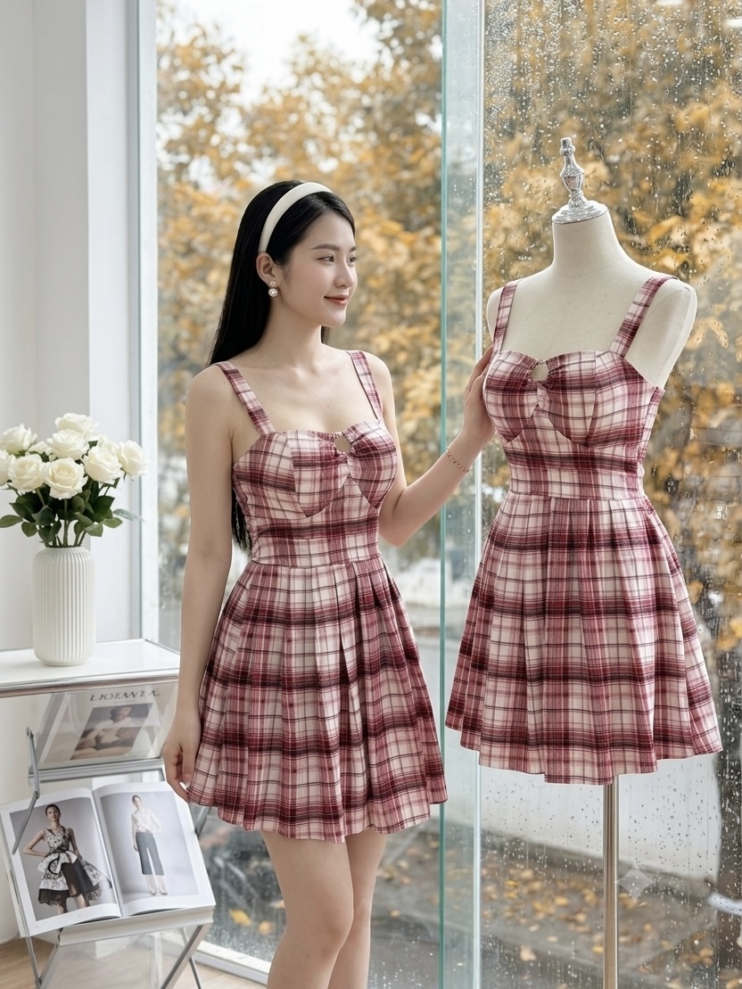 V913. MAXI DRESS 2PCS DAY•