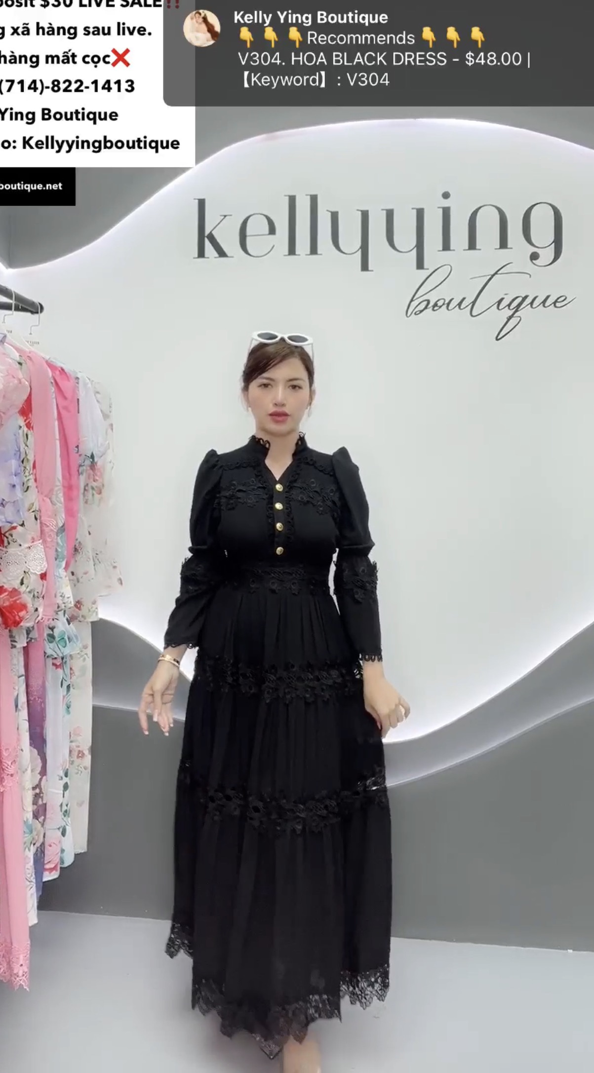 V304. HOA BLACK DRESS