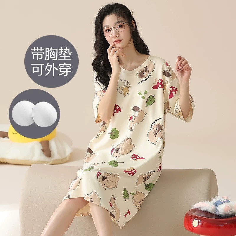 S261. SLEEPWEAR DRESS CAPYBARA CREAM