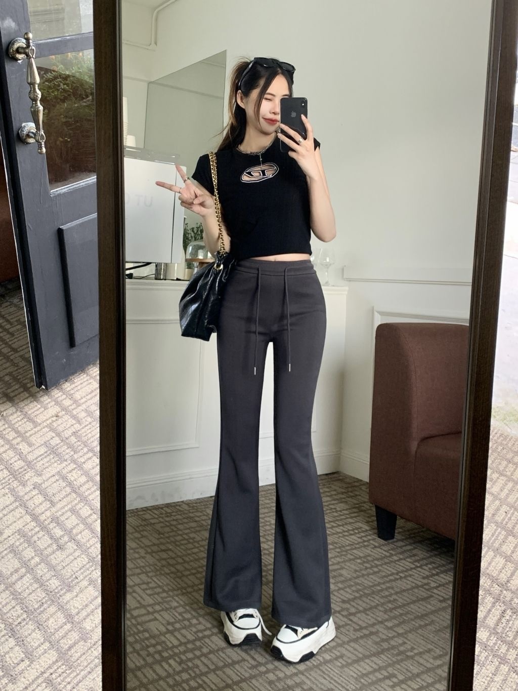 5374. DARK GRAY LONG BOTTOM