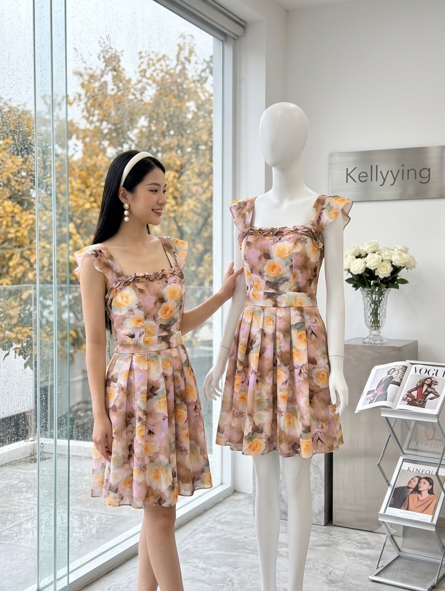 V919.MAXI DRESS 2pcs CANH TIEN•