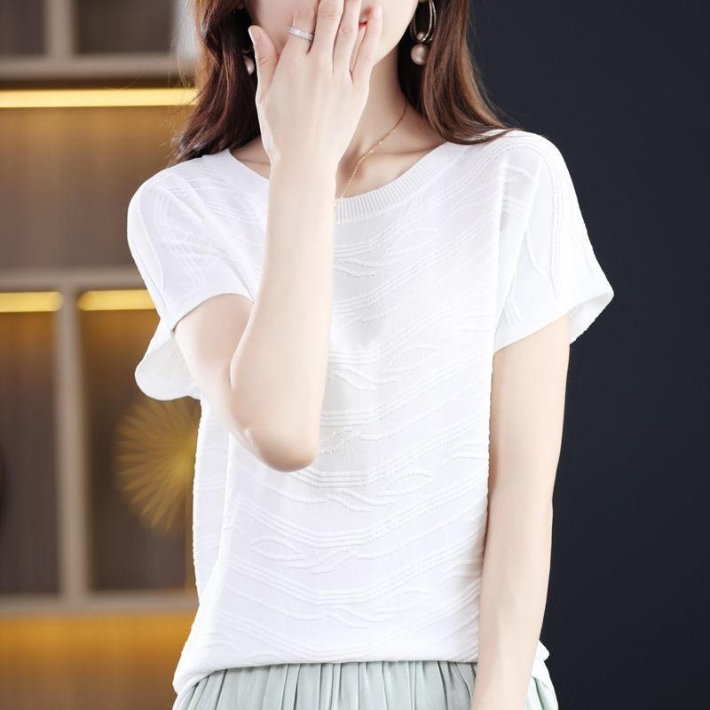 C709. WHITE SHORT SLEEVES TOP